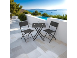 Conjunto de Jardim TECTAKE Trevi (Preto - Aço - 45x54.5x81 cm)