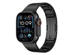 Bracelete para Apple Watch 46/49/45/44mm Aço Inoxidável com Liberação Rápida e Conta Única Preto XIAOMOYU