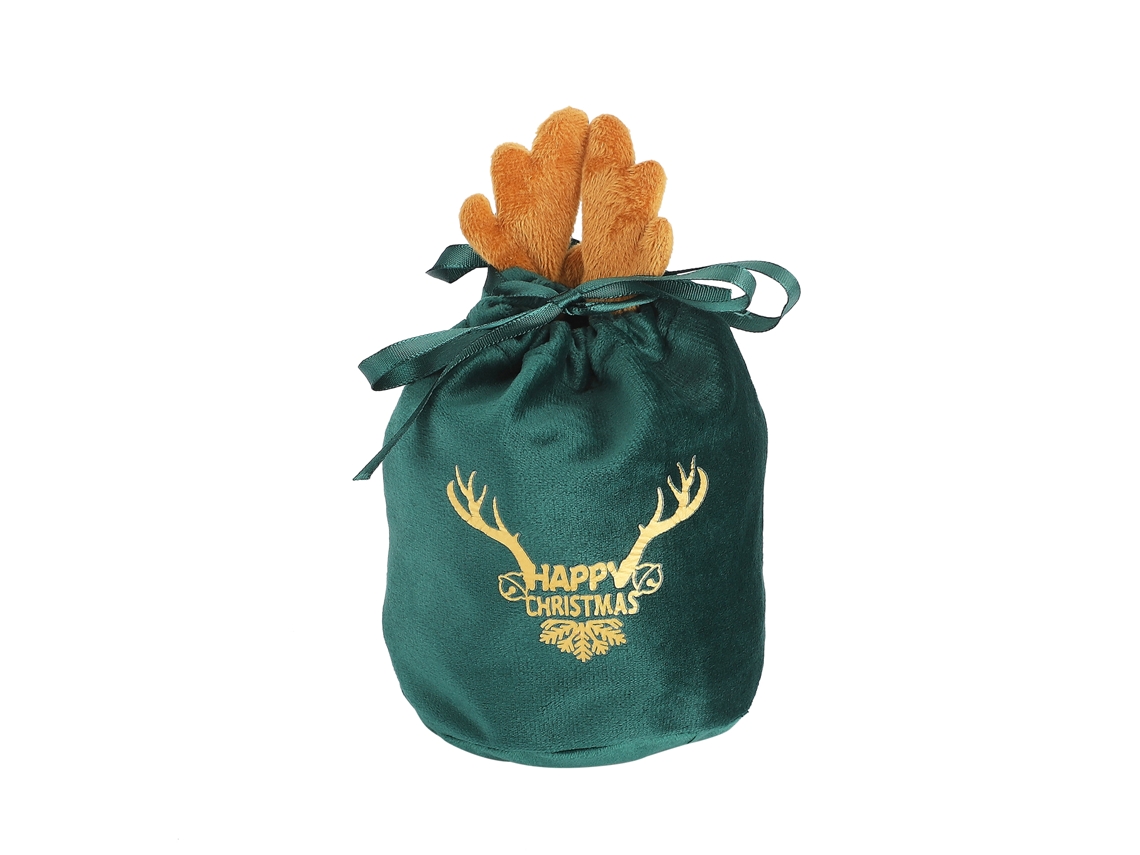 Sacola de Natal Verde com Maçã e Doces, Tamanho 14h X 15w LAXISCREED