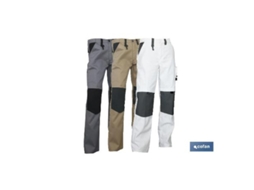 Pantalon trabajo lenoir 280gms/m beis-negro t-48