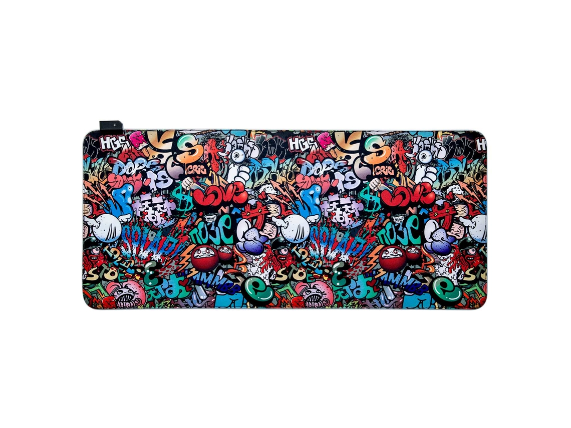 Mousepad Com Iluminação Rgb Graffiti Aquaforge