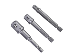 3pcs Adaptador de Tomada Prata Haste Hexagonal 1/4