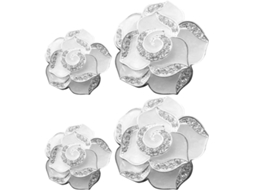 Conjunto De 4 Peças De Presilhas Decorativas Para Saída De Ar Do Carro, Com Flores De Camélia Branca.
