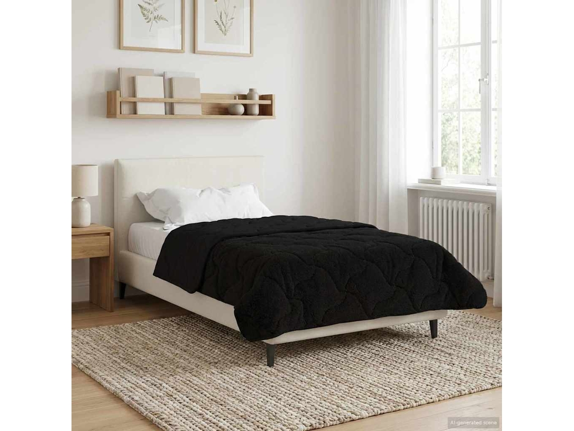 Vidaxl Edredom De Inverno Colchonete Preto 135 X 200 Cm