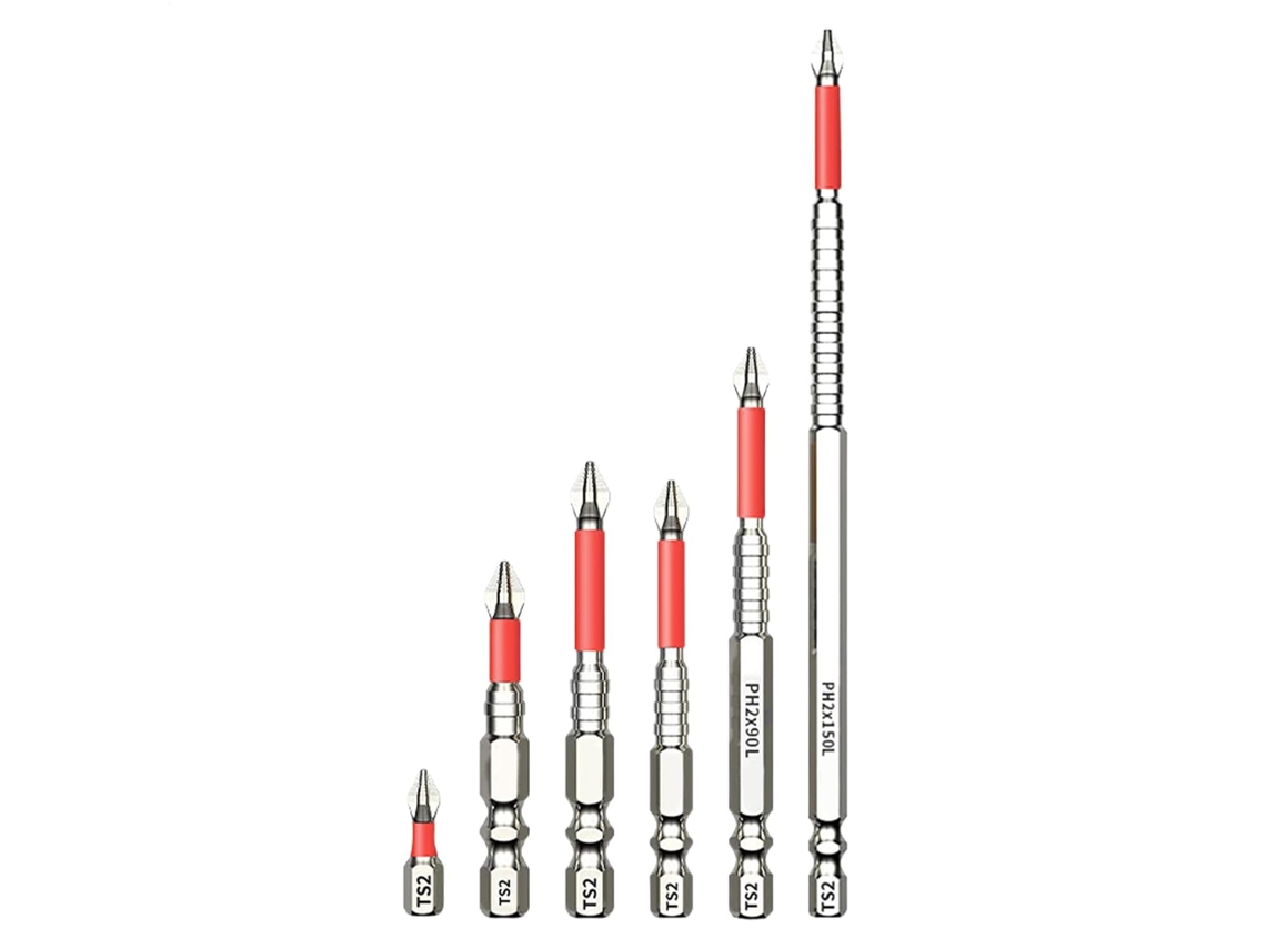 Conjunto De 6 Peças Bits Chave Fenda Magnéticos Com Acessórios
