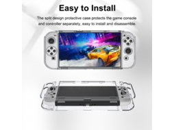 capa Protetora Cristal Case para Switch Oled Console e Controle Hard Shell Transparente