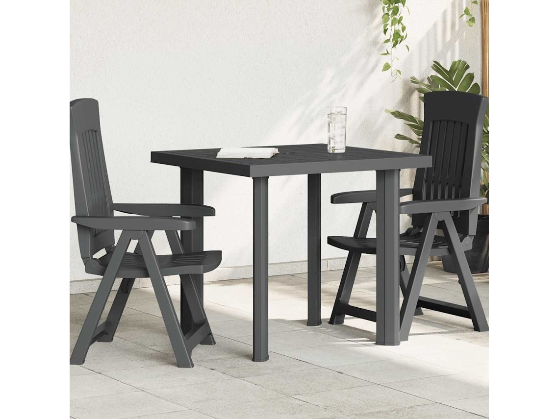 Vidaxl Mesa De Jardim 80x75x72 Cm Plástico Antracite