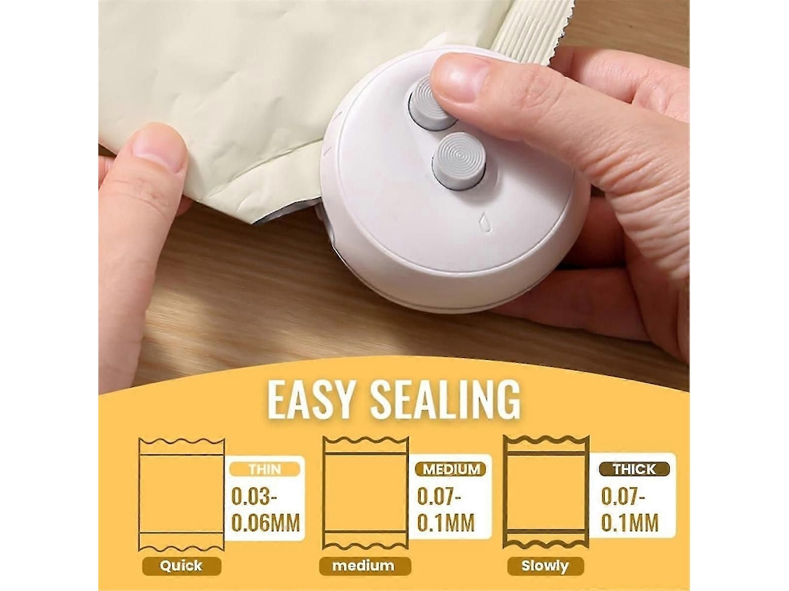 Mini Seladora De Sacos 2 Em 1 Calor Com Cortador Recarregável Alimentos A Vác Uo Portátil Máquina Selagem C
