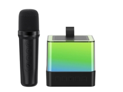 Mini Máquina De Karaokê Para Crianças E Adultos Conjunto Portátil De Alto Falante De Karaokê Bluetooth Com 1 Microfone Sem Fio E Luzes Rgb Yizhood