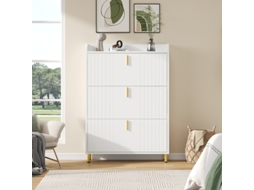Armário de Sapatos LYYTUNG com 3 Portas, 6 Compartimentos, Branco, Ajustável e Anti Queda (80x23.5x123.5 cm)