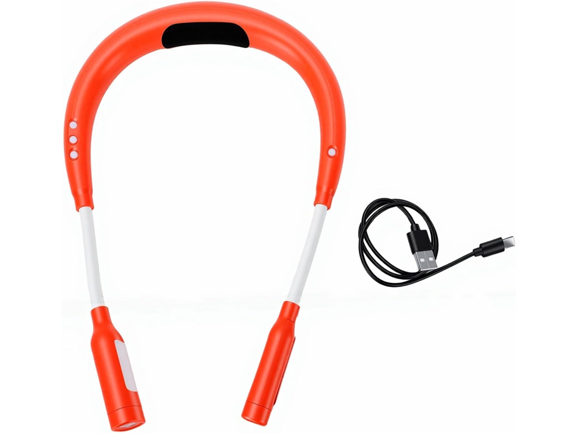 Luminária De Leitura Led Laranja Naroote, Recarregável E Dobrável, Com 3 Cores, 9 Níveis De Brilho, Bateria Com Duração