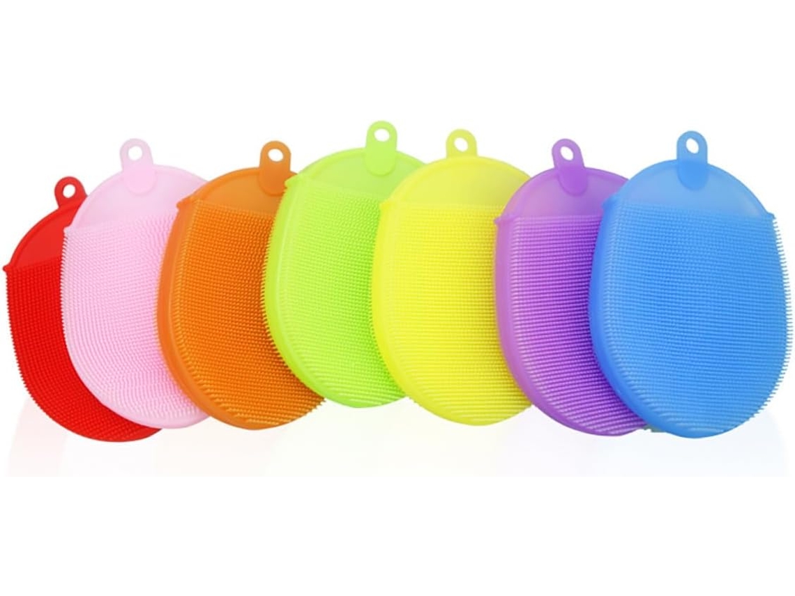 Conjunto Pretyzoom Com 2 Escovas De Silicone Para Banho, Para Limpeza E Massagem Corporal, Rosa, Para Pendurar