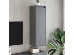 Vidaxl Armários De Parede 2 Pcs 30x30x100 Cm Pinho Maciço Cinza