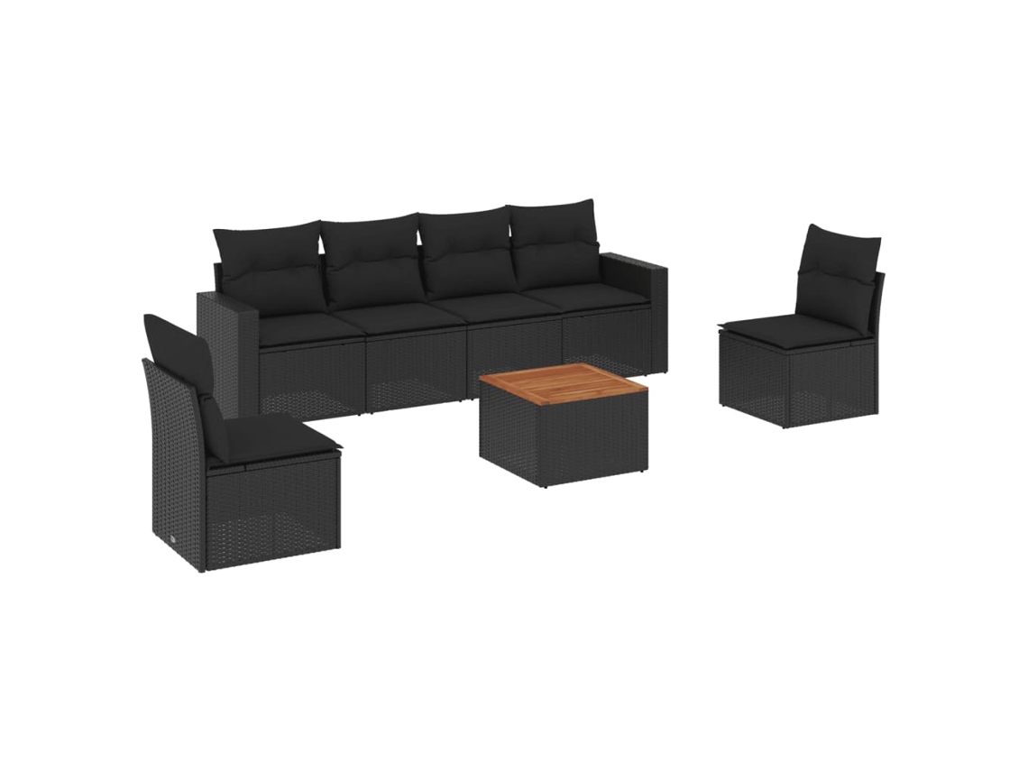 Garden Sofa Set, Garden Sofa Sets Vidaxl Preto Rattan / Vime (n/a)