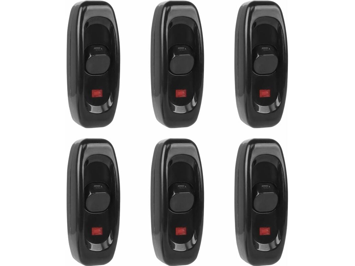 Conjunto de 6 Interruptores de Lâmpada AQUAFORGE, 250V 10A, com cabo e LED indicador