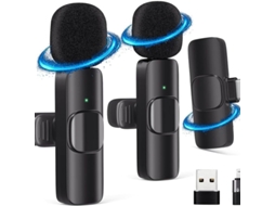 Microfone De Lapela Sem Fio Redução Ruído Aquaforge