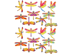 Adesivos Anticolisão Janelas Pvc Colorido Formato Libélula Conjunto 20 Peças Deixam Resíduos Fáceis Guardar GOKOCO