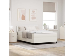 Vidaxl Cama Box Creme E Branco 160 X 200 Cm Tecido De Veludo Cotele