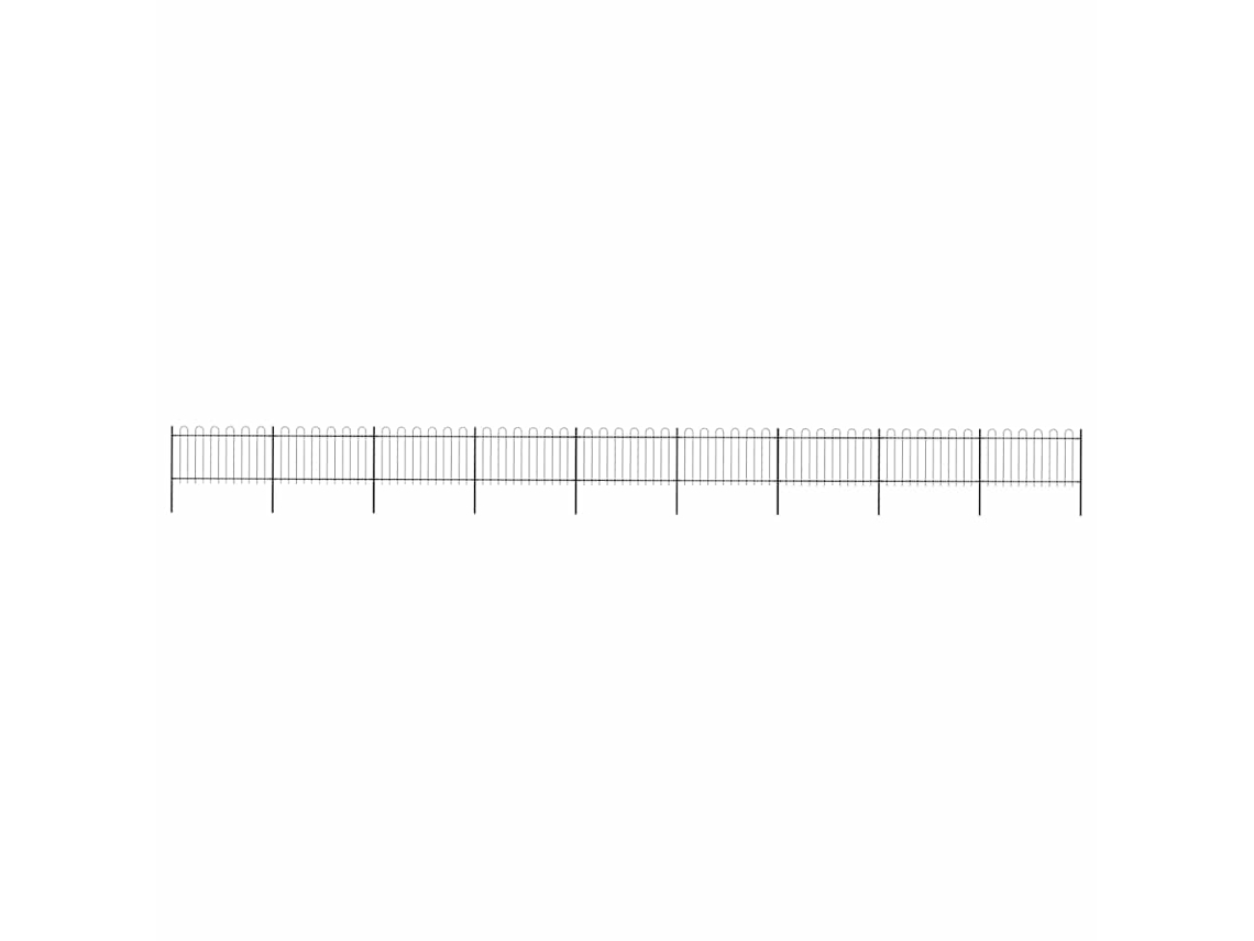 Vidaxl Cerca De Jardim Com Arco Superior Em Aço 1506x100 Cm Preta