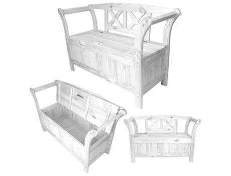 Banco De Jardín De Madera Con Caja De Almacenamiento Y Respaldo Para Terraza 119 Cm Kadax