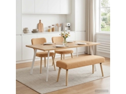Vidaxl Banco Liso Bege 110 X 40 X 46 Cm Bouclé