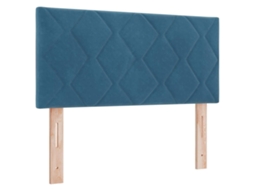 Cabeceira | Painel De Cama Led Azul Escuro 100 Cm Couro Sintético