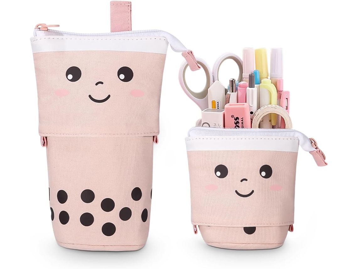 Estojo para Lápis, Telescópico, com Zíper, com Suporte, Kawaii, Escolar AQUAFORGE