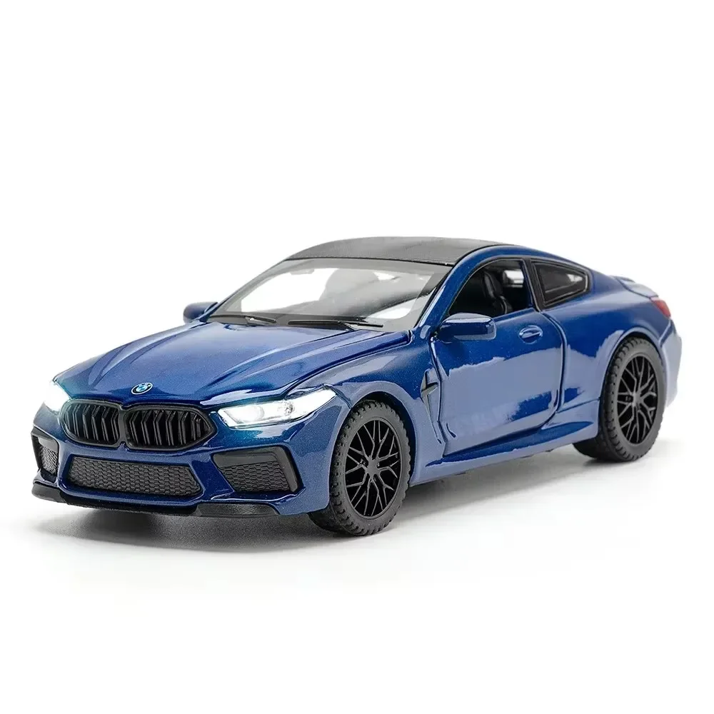 (azul M8) Escala 1:32 - Miniatura De Carro Em Liga Metálica - Som E Luz Simulados