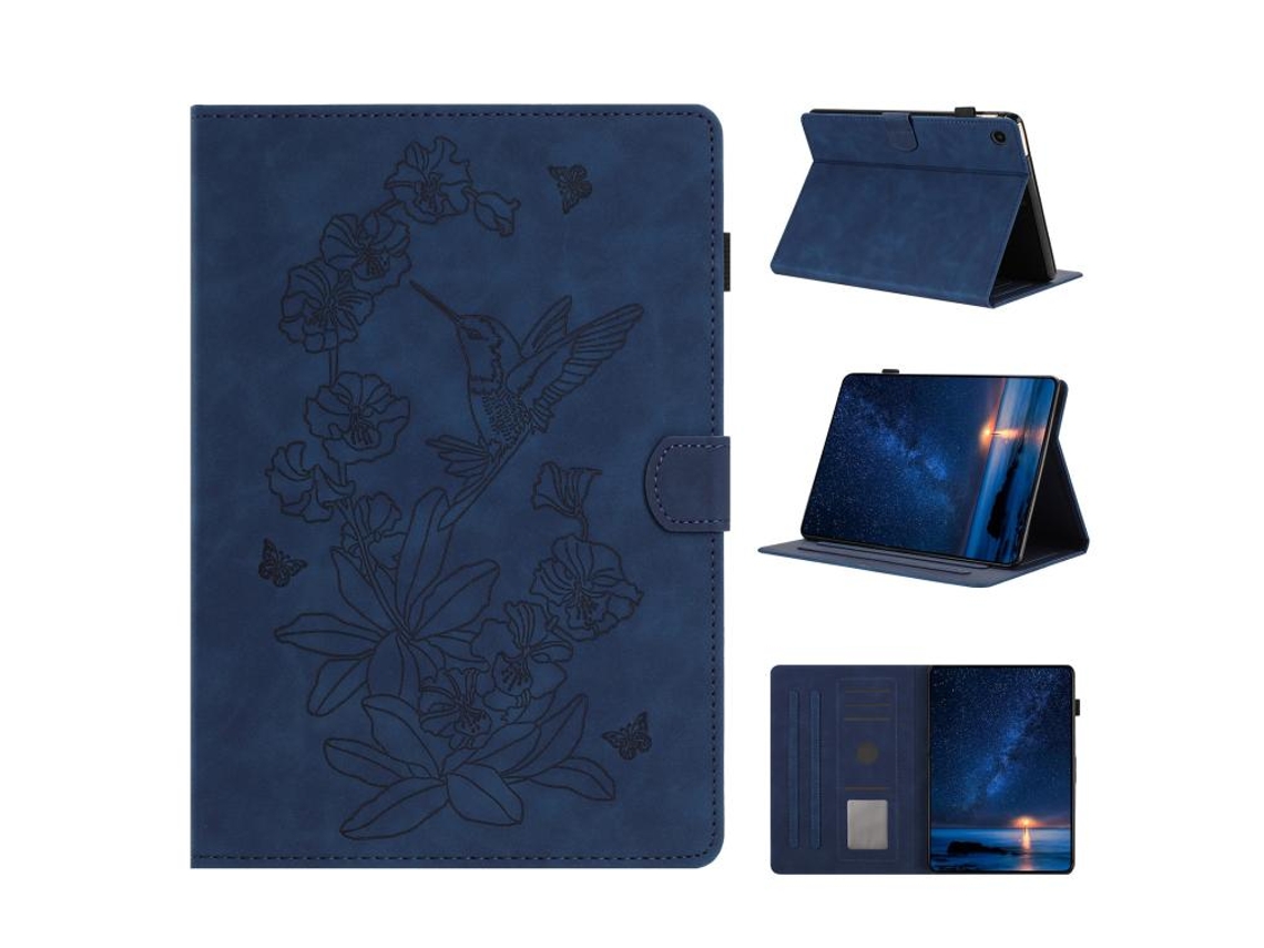 Capa De Couro Com Estampa Flores‑pássaros Halinuia Para Tablet Huawei Matepad T 10 / T 10s