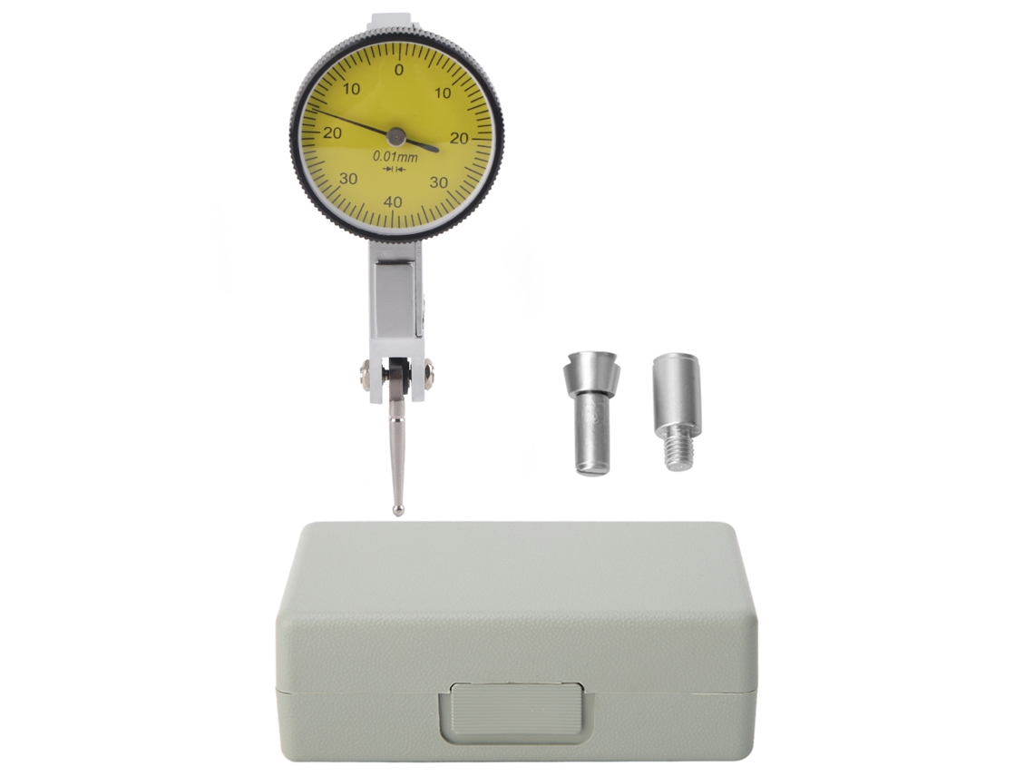 Indicador Dial Magnético Com Rail De Encaixe 0-0.8mm Escala 0.01mm Ferramenta De Medição