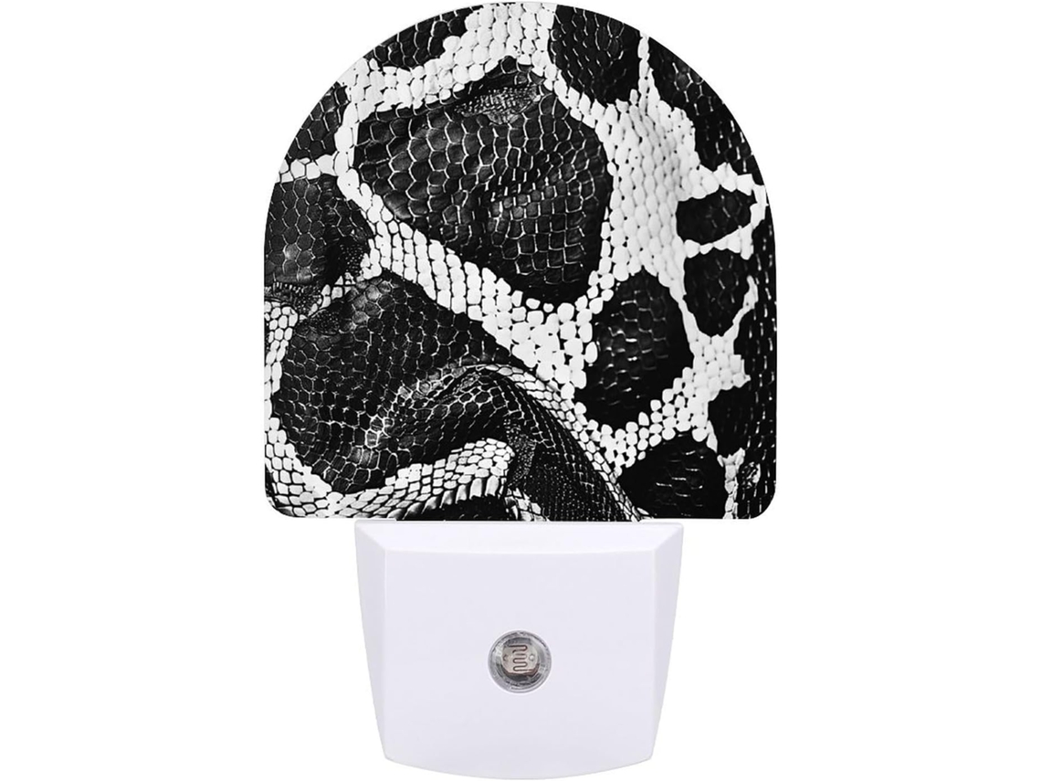 Luminária Noturna De Parede Com Plugue, Estampa De Pele Cobra, Luz Noturna Led Com Sensor De, Luz Noturna Branca Quente