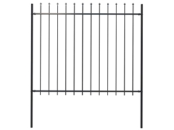Vidaxl Cerca De Jardim Com Topo Em Forma De Lança Em Aço 181x150 Cm, Preta