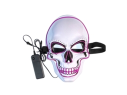 Máscara Facial LED Crânio Glow com 3 Modos para Halloween Cosplay Festa Roxo S/MARCA