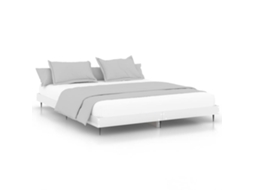 Bed Frame, Bed Frames Vidaxl Branco Madeira Processada (160 X 200 Cm)