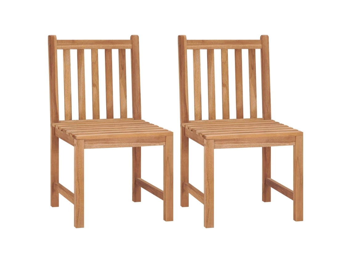 Vidaxl Cadeiras De Jardim 2 Pcs Madeira De Teca Maciça