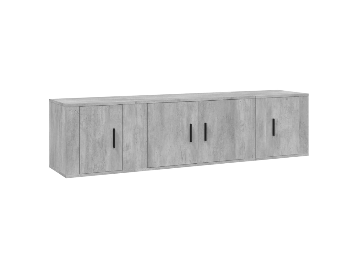 Conjunto de Tv Moveis 3 Peças Madeira Processada Cinzento Cimento MAISON EXCLUSIVE