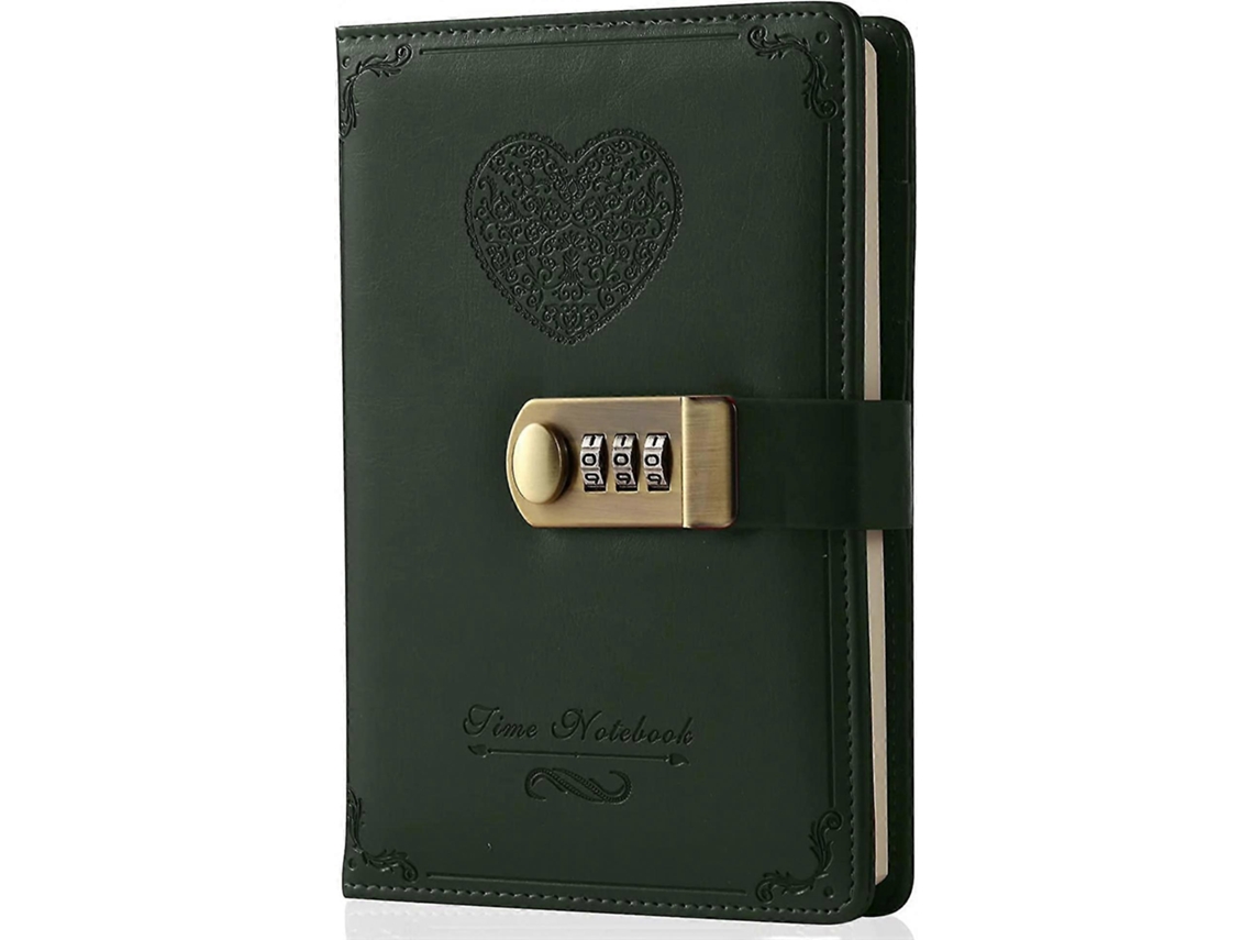 Diário Com Cadeado Para Meninas - Caderno De Couro Senha, Estilo Fofo E Secreto, Trava Combinação, Tamanho B6 (13,5 X 19,8 Cm), Id-aquaforge