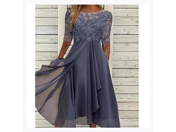 2026 vestido Midi Con Encajes de Manga Corta para Eventos Especiales Y Bodas Casual Elegante