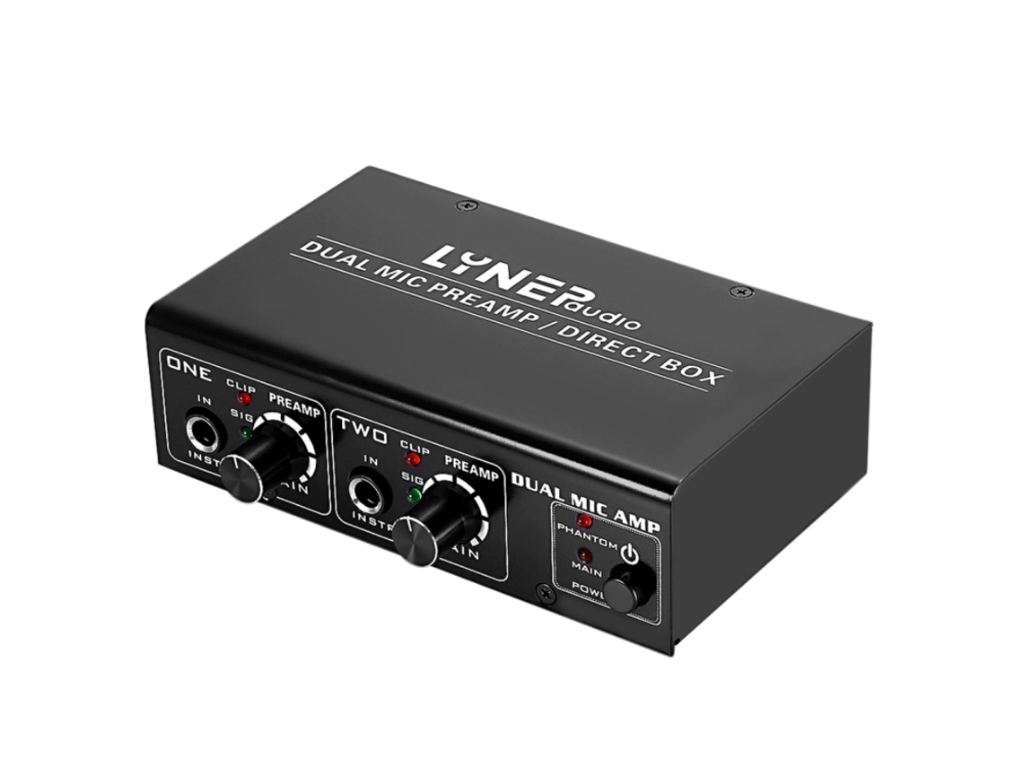 Amplificador de Microfone 2 Canais para Guitarra Elétrica e Baixo HALINUIA