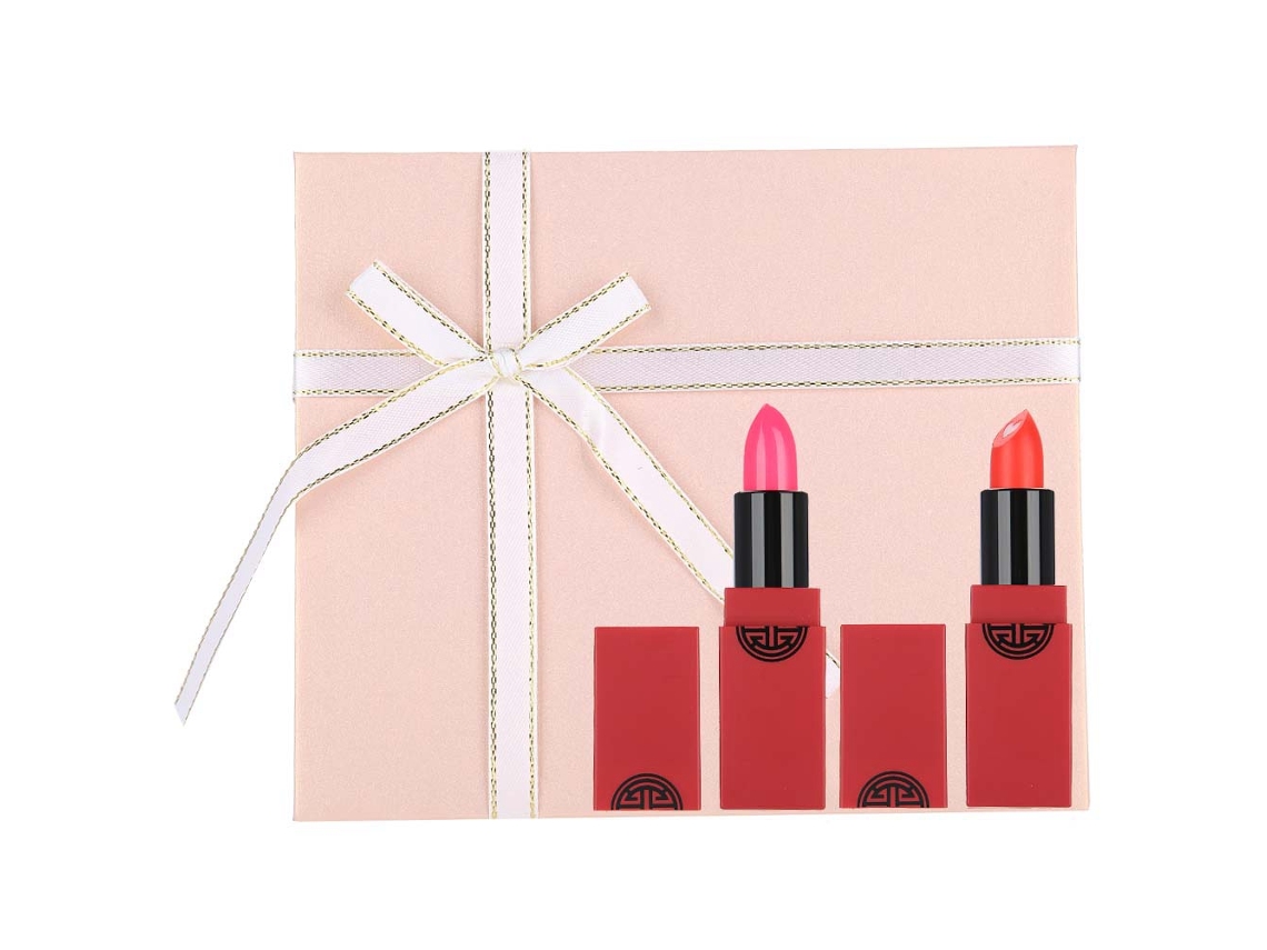 2 Unidades/conjunto Labial Mate Cor Coral Brillo Labial Hidratante Bálsamo Labial Regalo