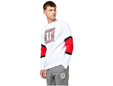 Sweatshirt de Homem 11 DEGREES Linear Goji Berry Rede Branco (L)