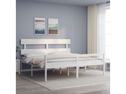 Vidaxl Cama Para Idosos Com Cabeceira 200x200 Cm Madeira Maciça Branco