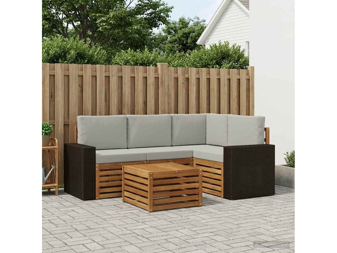 Vidaxl Conjunto De Sofás Para Exterior 5 Unid. Poliéster