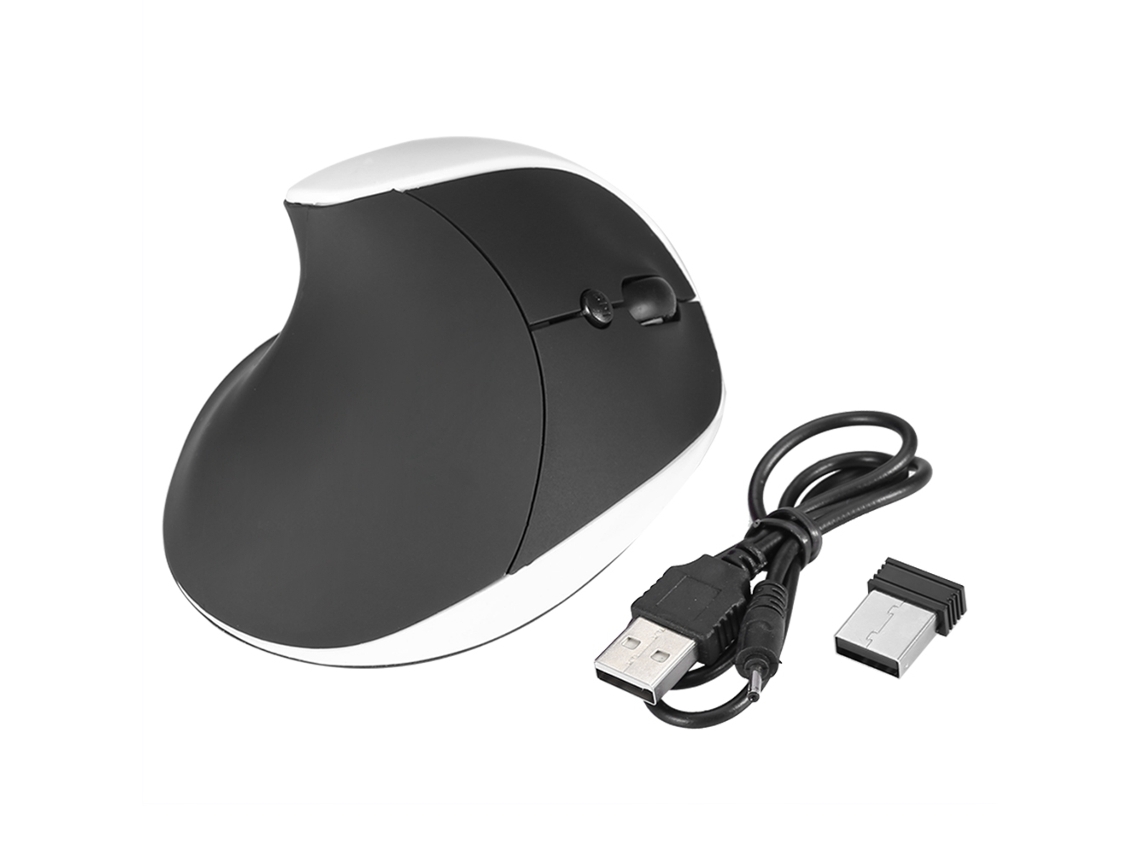 Mouse Vertical Sem Fio Ergonômico 2.4ghz Sensível 800-1600dpi Branco