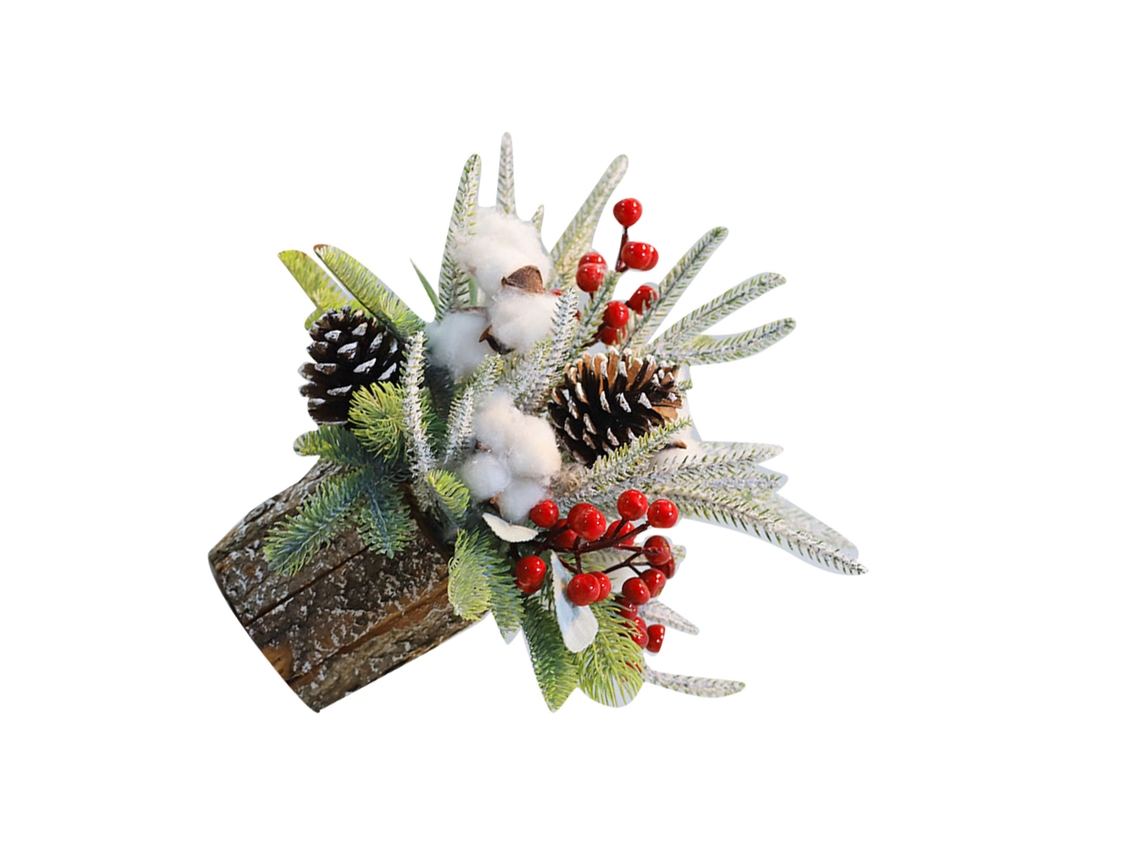 Árvore De Natal De Mesa Mini De 35cm (material Pe Simulado) (estilo De Algodão De Barril De Casca) Eoocoo
