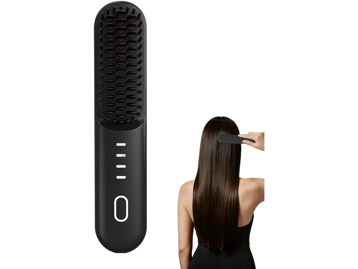 Escova alisadora de cabelo Semi Fio com 4 configurações de temperatura
