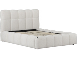 Cama De Casal Em Tecido Davos Com Arrumação - 140 X 190 Cm - Bege