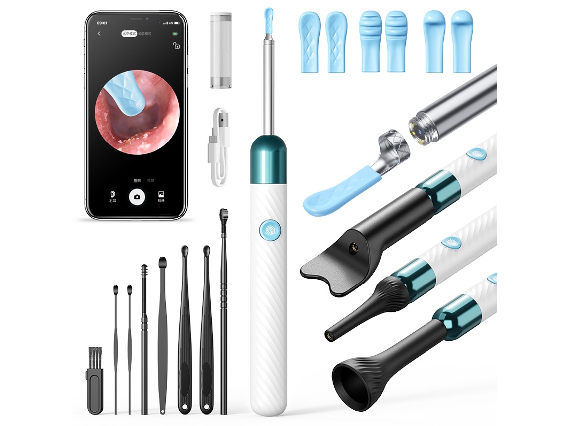 Kit De Limpeza Inteligente Para Fones De Ouvido Com Câmera Hd, 17 Acessórios, Iluminação Led, Para Adultos E Crianças, Compacto, Recarreg...