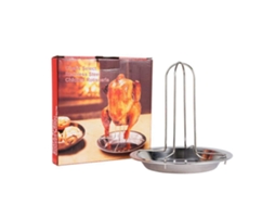 Suporte Para Frango Assado Na Lata De Cerveja Com Bandeja Coletora De Gorduras, Grelha Vertical De Aço Inoxidável Para Churrasco E Camping
