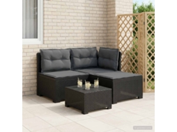 Vidaxl Sofá De Jardim 3 Lugares Com Almofadas Visual Rattan Pp